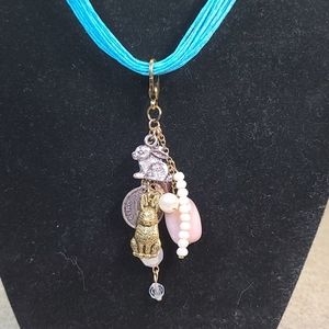 RABBIT Pendant gold/silver tone with Rabbits 🐇